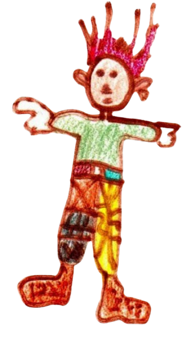 Disegno di un bambino: l'omino simbolo di Campo dei Fiori